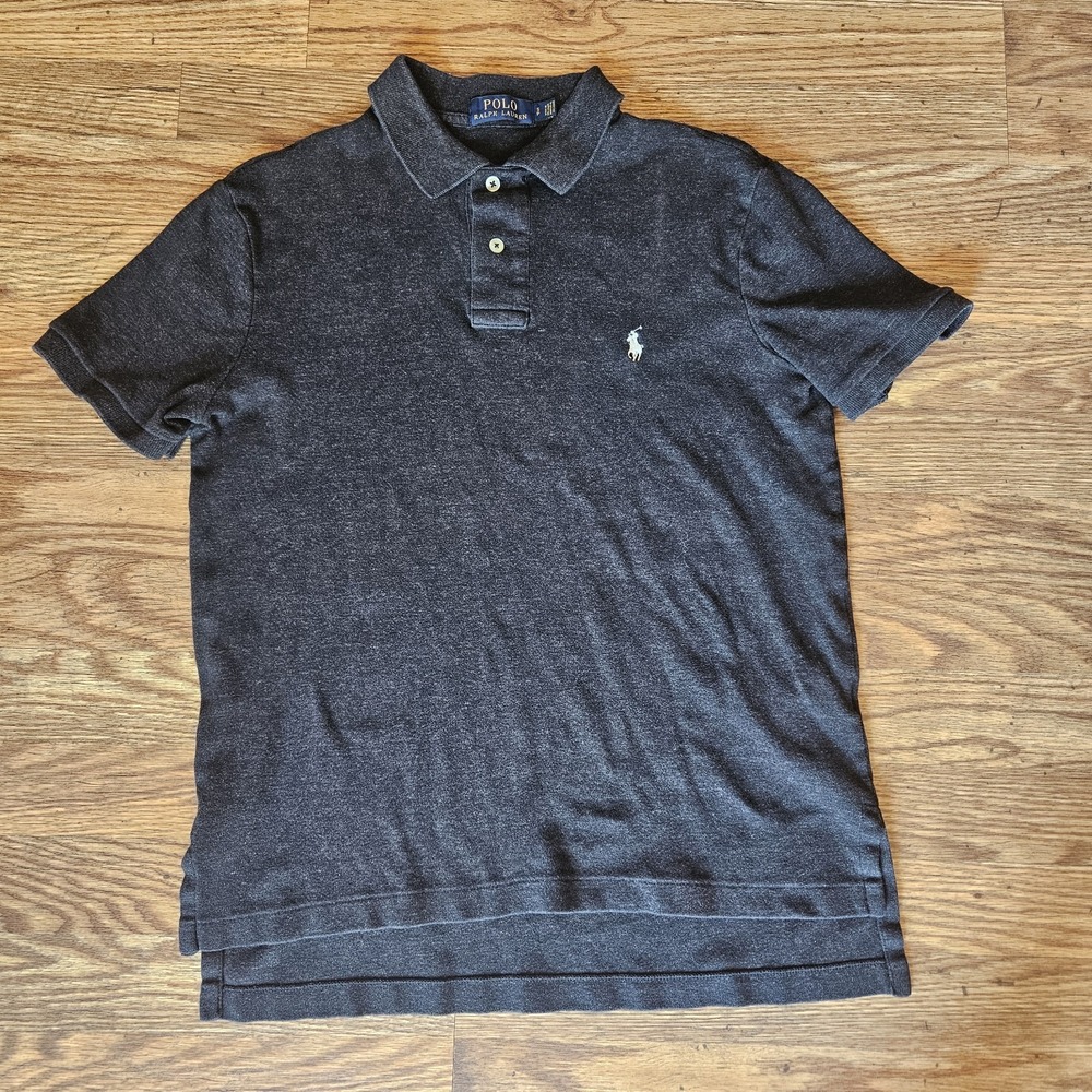 Polo Ralph Lauren Mens Polo Shirt Small Gray Classic Fit Cotton Golf Logo Preppy